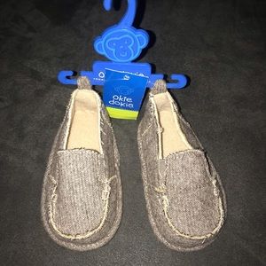 Baby boy tan loafers.